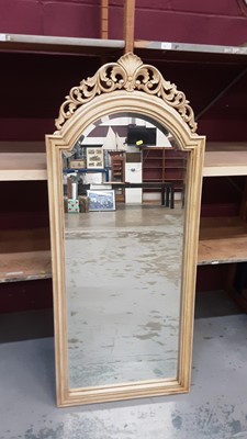 Lot 1013 - Contemporary cream cheval mirror with bevelled plate (stand in need of attention)