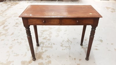 Lot 1014 - Victorian mahogany side table with single drawer on turned legs, 86cm wide, 40cm deep, 70cm high