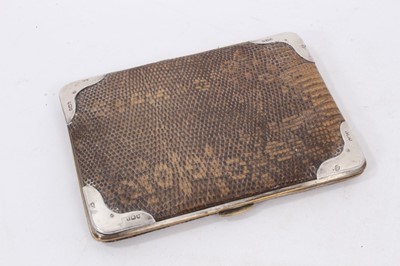 Lot 812 - Edwardian silver mounted snake skin wallet