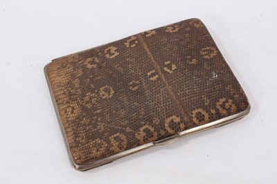 Lot 812 - Edwardian silver mounted snake skin wallet