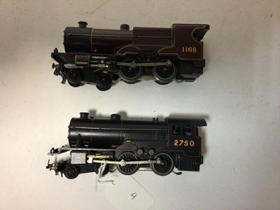 Lot 208 - Trix OO gauge unboxed 3 rail locomotives including 4-4-0 maroon 1168, 4-4-0 lined black "Pytchley" 2750, 0-4-0 Southern lined black 91, 4-4-0 black 41135 plus LMS Dining Car & coach, Restuarant Car...
