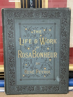 Lot 102 - Late Victorian black and white engraved portrait of Rosa Bonheur 1894, signed by Bonheur, Consuela Fould and another, published 1896, together with another engraved portrait of Bonheur, in original...