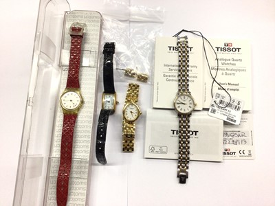 Lot 816 - Four ladies wristwatches including Swatch, Tissot and Raymond Weil