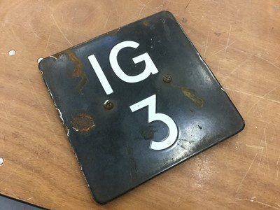 Lot 411 - Vintage enamel Railway sign 'I G 3'