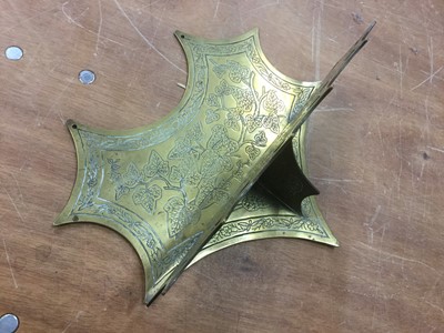 Lot 466 - Early 20th century brass pipe rack decorated with Ivy