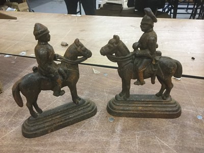 Lot 462 - Pair of metal door stops in the form of Military officers on horseback (2)