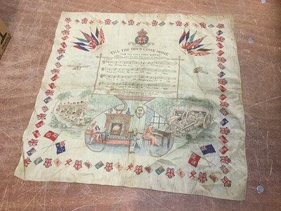 Lot 479 - First World War period silk handkerchief 'Till the boys come home (Keep the home fires burning).'