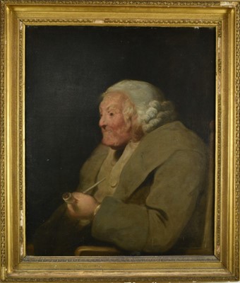 Lot 1072 - English School, early 19th century, pair of oils on canvas - portraits of an elderly couple, 77cm x 64cm, in period gilt frames