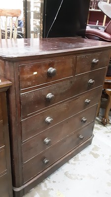 Lot 1029 - Victorian mahogany chest of two short and four long graduated drawers, 114cm wide, 52.5cm deep, 122cm high