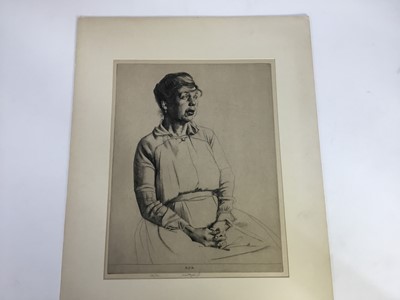Lot 25 - Robert Sargent Austin (1895-1973), etching, 'Alice Lush', signed and dated 1928, 45cm x 32cm, mounted, together with four signed William Strang (1859-1921) etchings