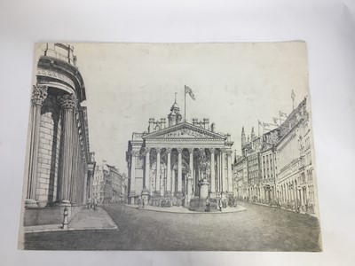 Lot 24 - 20th century English School, pencil - Tower of London, and two further London scenes by the same hand
