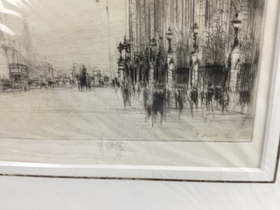 Lot 13 - William Walcott (1874-1943) etching, The First Temple to Jupiter Capitolino, Rome, 15cm x 19cm, Liverpool and another view, each signed in pencil (3)