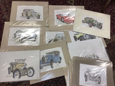 Lot 115 - Robbie Macgregor group of original watercolours of vintage cars