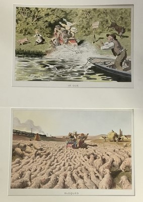 Lot 215 - George Meunier (1869-1942) pair of colour lithographs, 'Bloques' and 'Le Gue', mounted, 54cm x 67cm overall