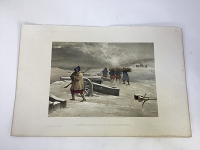 Lot 11 - W Simpson, group of thirteen 1850s coloured lithographs depicting Crimean scenes to include Scutari, Balaklava
