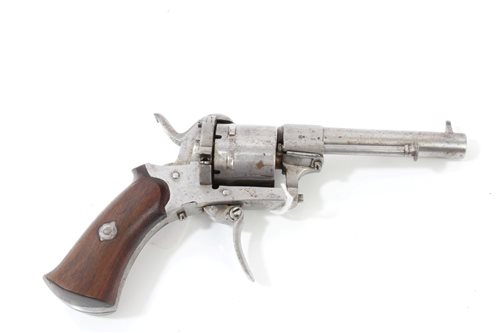 Lot 905 - Late 19th century Belgian pin-fire revolver...