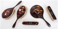 Lot 290 - 1920s five piece Silverer and tortoiseshell...