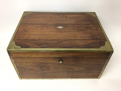 Lot 888 - 19th century padouk and brass bound campaign box