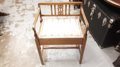 Lot 1135 - Edwardian limed mahogany piano stool