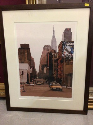 Lot 315 - Set of four Pop Art prints, Banksy print and a signed limited print of New York
