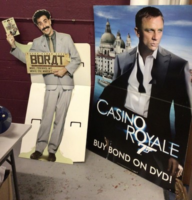 Lot 310 - Cinema advertising cardboard cut outs including James Bond etc