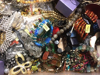 Lot 806 - Large quantity of costume jewellery including various bead necklaces, bracelets, pairs of earrings etc