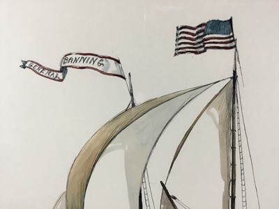 Lot 169 - James Archibald Mitchell: a limited edition coloured lithograph print ‘Schooner Gen.Banning Mendocino 1883 177 Tons’, framed and glazed