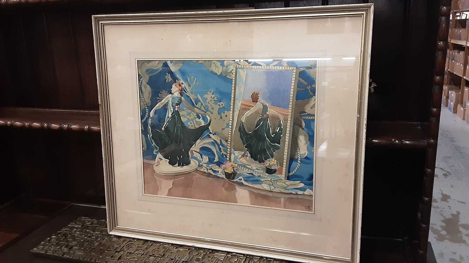 Lot 713 - Hugh Adair Lynch: still life study in colours, watercolour colour, framed and glazed