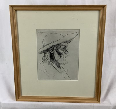 Lot 110 - Alphonse Legros (1837-1911) etching on paper - Payson Breton, 22 x 12cm, framed and glazed