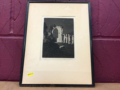 Lot 684 - Joseph Kirkpatrick: Netley Abbey, aquatint, framed