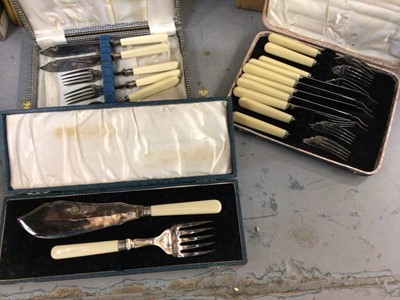 Lot 697 - Viners Kings Royal pattern cantine cutlery plus one other set, two box sets of fish knives and forks, and box set of fish serving knife and fork