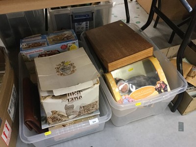 Lot 504 - Collection of vintage childrens books and annuals, album of vintage postcards of film stars, albums of tea cards, Star Wars Darth Maul boxed, dolls, toys and other vintage items