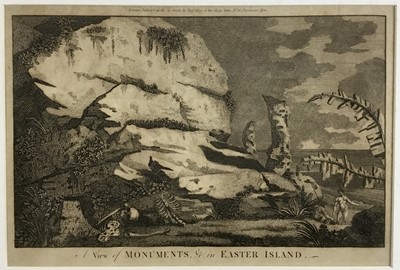 Lot 243 - A view of Monuments in Easter Island, engraving, pub. Alex Hogg, 22 x 32cm in glazed frame