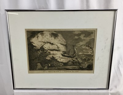 Lot 172 - A view of Monuments in Easter Island, engraving, pub. Alex Hogg, 22 x 32cm in glazed frame