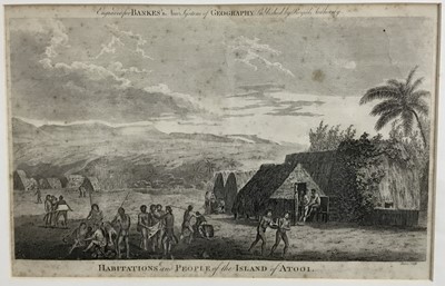 Lot 242 - Habitations and People of the Island of Atooi, engraving, engraved for Bankes’s New System of Geography, publ. by Royal Authority