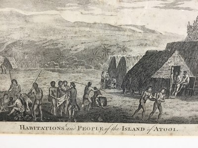 Lot 171 - Habitations and People of the Island of Atooi, engraving, engraved for Bankes’s New System of Geography, publ. by Royal Authority