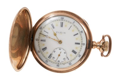 Lot 583 - Early 20th century Gentlemen's Elgin gold plated full hunter pocket watch