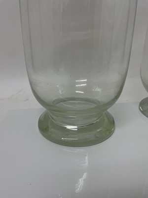 Lot 51 - Large pair of glass storm lantern/vases, 40cm high