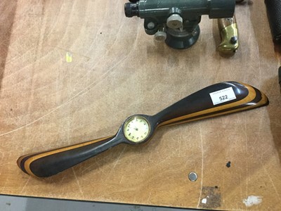 Lot 522 - Unusual 1920's / 30's clock modelled as a propeller