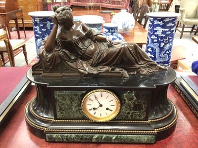 Lot 684 - Late 19th century French marble and bronze mounted mantel clock