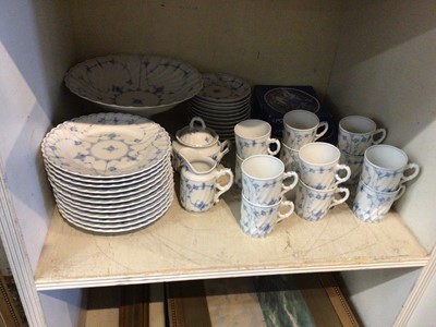 Lot 257 - Porsgrund service of onion pattern blue and white porcelain