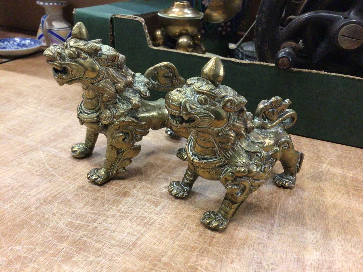 Chiththe Lot 85 - Pair of Burmese Temple chinthes