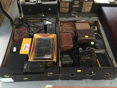 Lot 487 - Two boxes of vintage cameras