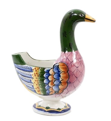 Lot 116 - Wemyss pottery duck spoon warmer