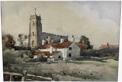 Lot 33 - William R Benner (1884-1964) watercolour - Blythburgh Church, 37cm x 26cm, mounted in glazed frame, 53cm x 43cm overall