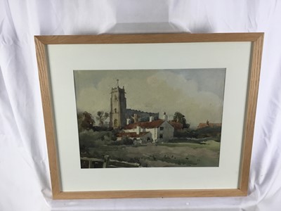 Lot 33 - William R Benner (1884-1964) watercolour - Blythburgh Church, 37cm x 26cm, mounted in glazed frame, 53cm x 43cm overall
