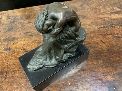 Lot 191 - Modern bronze figure of a semi-clad female, signed Milo