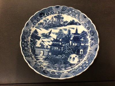 Lot 94 - 18th century English blue and white fluted dish