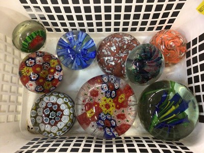 Lot 96 - Nine assorted glass paperweights