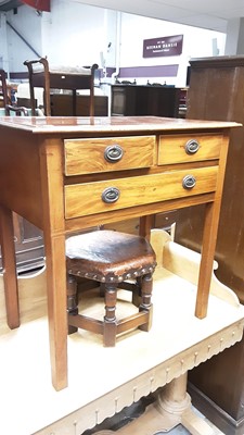 Lot 1068 - 19th century mahogany low boy with crossbanded top above an arrangement of three drawers